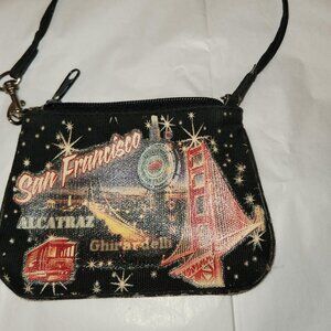 San Francisco Small wristlet purse. Made in China.